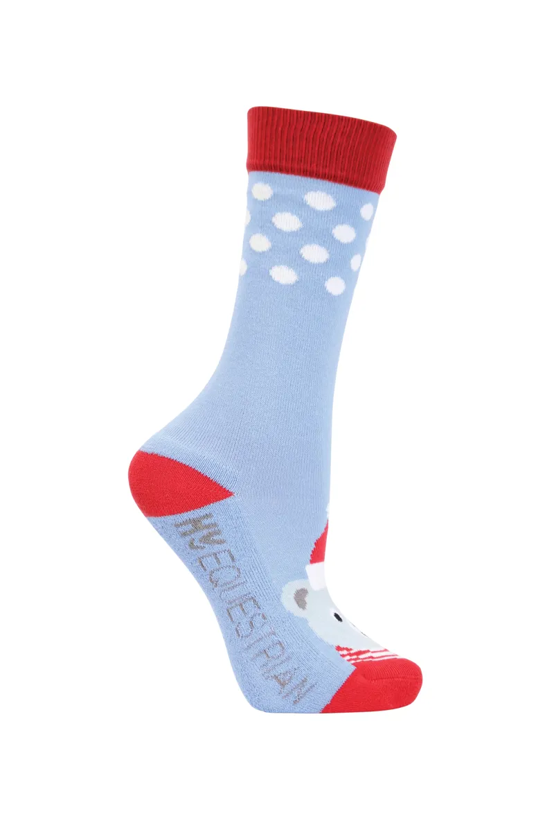 Hy Equestrian Children's Christmas Socks - Pack Of 3 - Child 8- 12-4